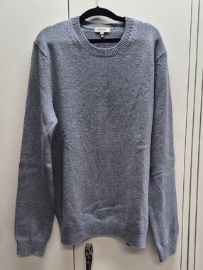 Reiss Men's Heather Grey Crew Neck Sweater